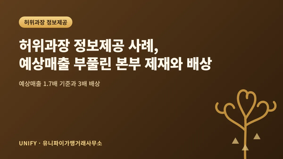 허위과장 정보제공 사례, 예상매출 부풀린 본부 제재와 배상