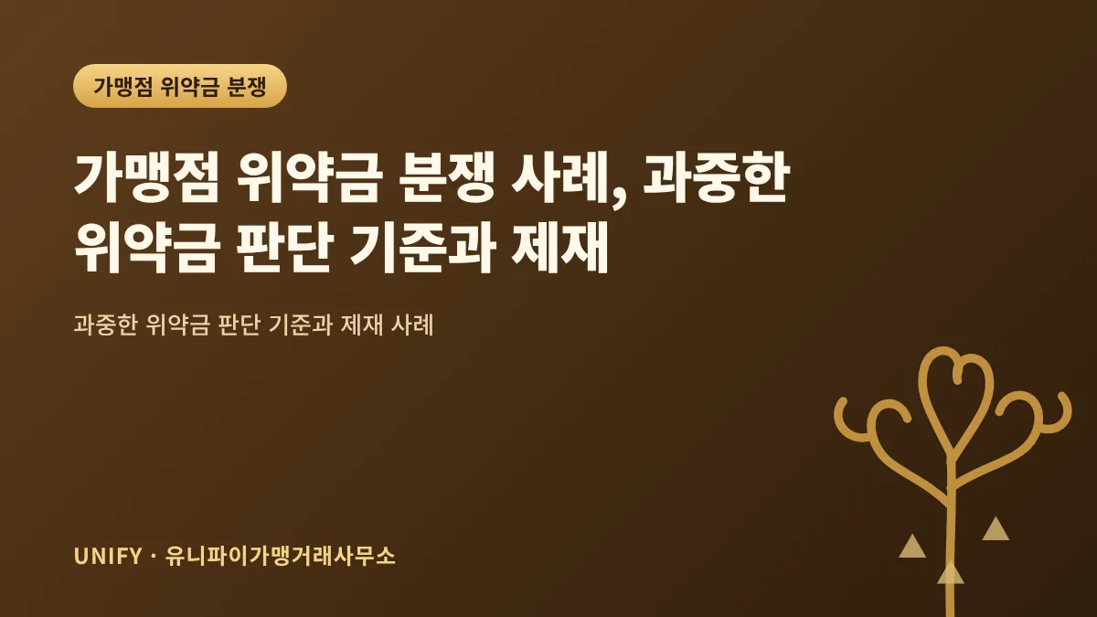 가맹점 위약금 분쟁 사례, 과중한 위약금 판단 기준과 제재
